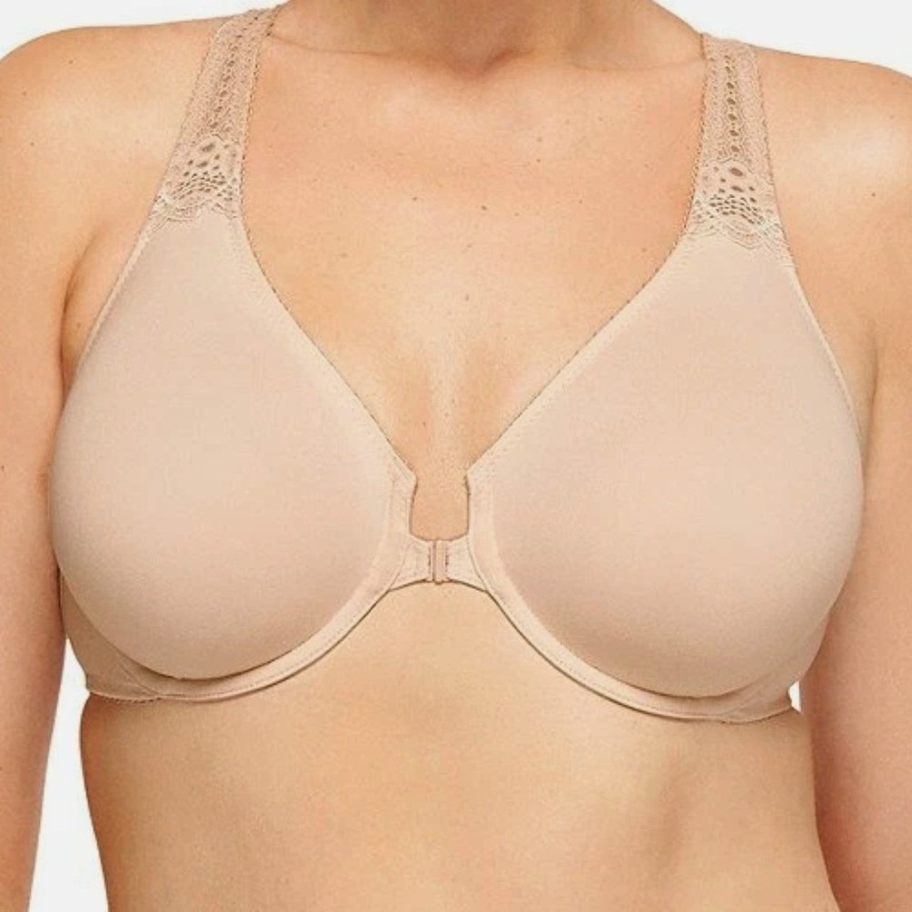 WACOAL 34D 851311 SOFT EMBRACE FRONT CLOSE UNDERWIRE BRA, SAND/NUDE NWT $52